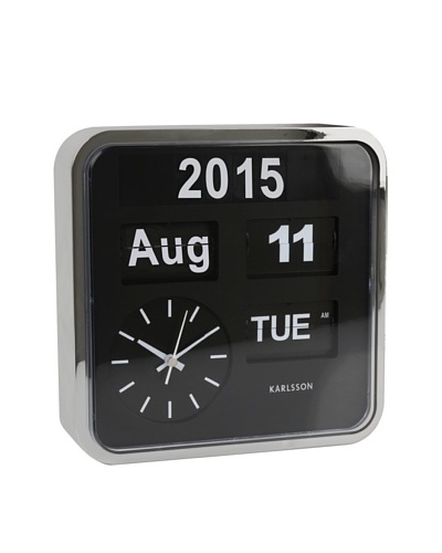 Karlsson Mini Flip Wall Clock, Chrome