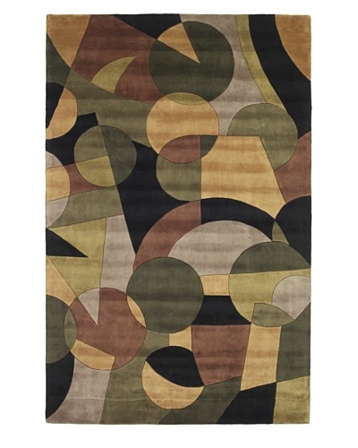 Kas Elements Rug, Green/Black, 2' 6 x 8' Runner