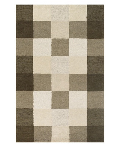 Kas Checkerboard Rug, Ivory/Flax, 5' x 8'