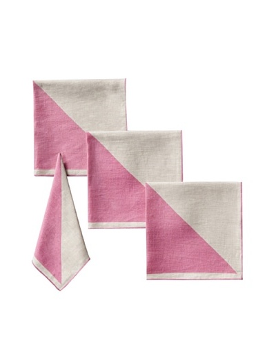 Kate Spade Saturday Set of 4 Graphic Napkins, Bright Magenta/Natural