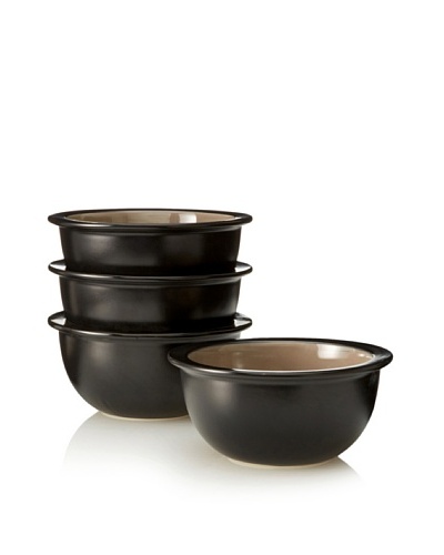 Kate Spade Saturday Set of 4 Wide-Rim Bowls, Black/Stone