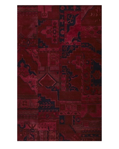 Kavi Handwoven Rugs Palermo Dip-Dyed Rug, Red, 5′ x 8′