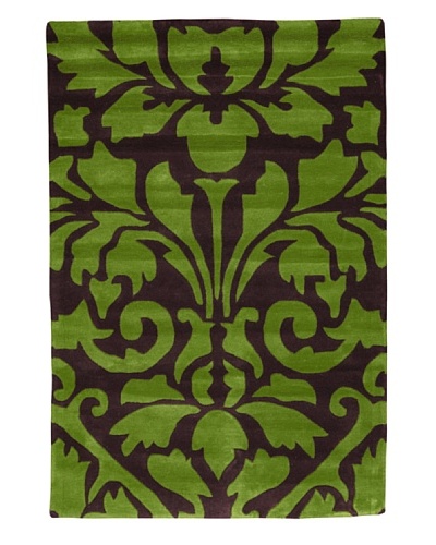 Kavi Handwoven Rugs Contemporary Rug, Green/Purple, 4′ x 6′