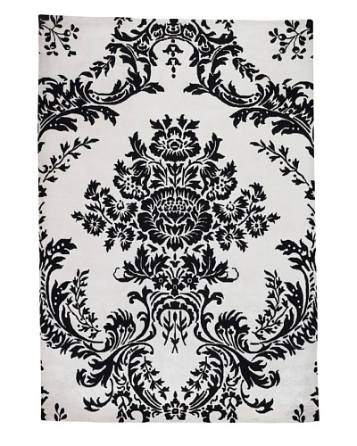 Kavi Handwoven Rugs Flocked Rug [Black/White]