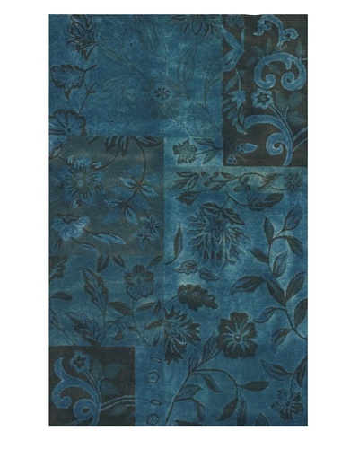 Kavi Handwoven Rugs Floral Patch Rug, Blue, 5' x 8'