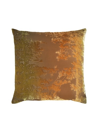 Kevin O'Brien Studio Hand-Painted Devore Velvet Pine Tree Pillow