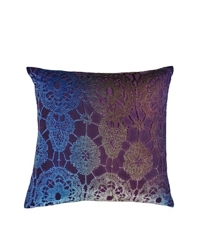 Kevin O’Brien Studio Hand-Painted Devore Velvet Floral Pillow