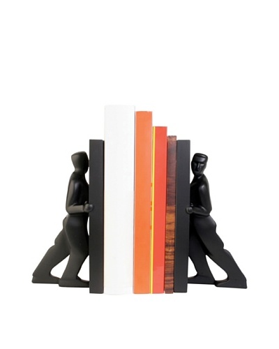 Kikkerland Pair of Bookends Pushing Men