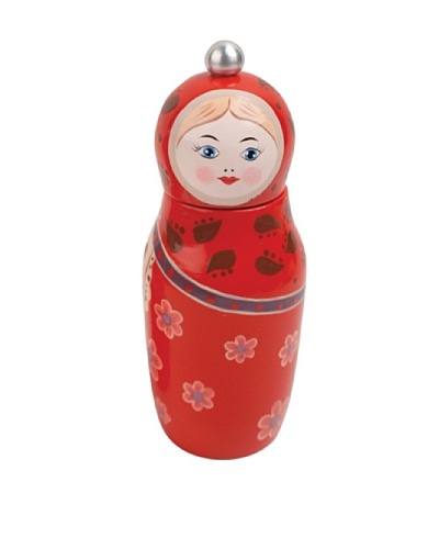 Kikkerland Babushka Pepper Mill, Red