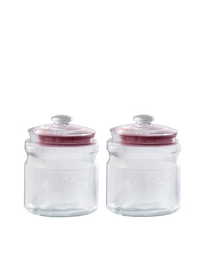 Kilner Set of 2 Push Top 2 Liter/67 fl oz. Storage JarsAs You See