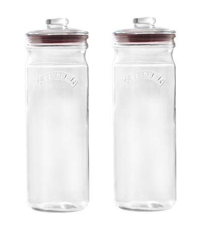 Kilner Set of 2 Push Top 2.35 Liter/79 fl oz. Narrow Storage JarsAs You See