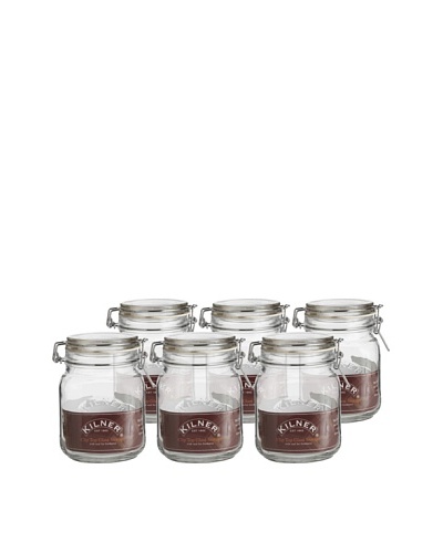 Kilner Set of 6 Clip Top Square Jars