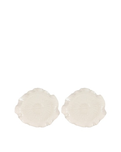 Mustardseed and Moonshine Waterlily Platter Waterlily White On White, White