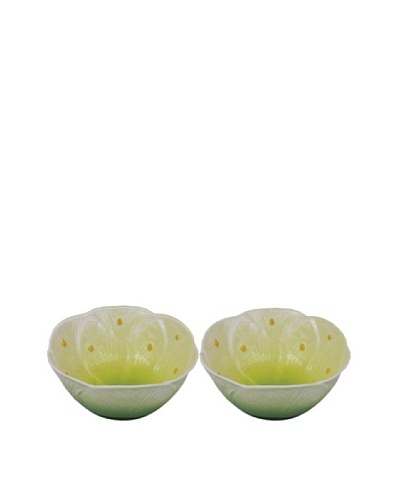 Mustardseed and Moonshine Set of 2 Waterlily Ramekins, Green