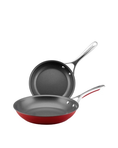 KitchenAid Gourmet Aluminum Nonstick 9″ & 11.5″ Skillet Twin Pack, Red