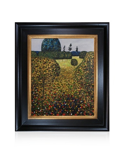 Gustav Klimt Field of Poppies Framed Oil Painting