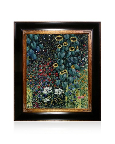 Gustav Klimt Farm Garden with Sunflowers Framed Oil Painting