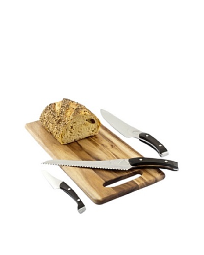Knork Flatware 3-Piece Chef Knife Set & Cutting Board