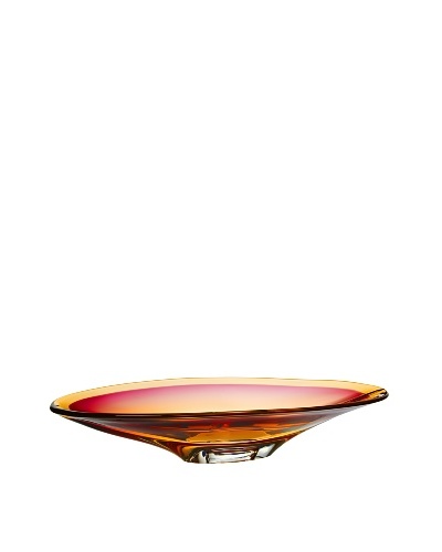 Kosta Boda Vision Dish, Pink/Amber, 10.25