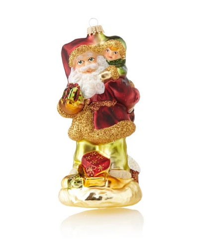 Krebs Glas Lauscha Hungarian Santa with Child