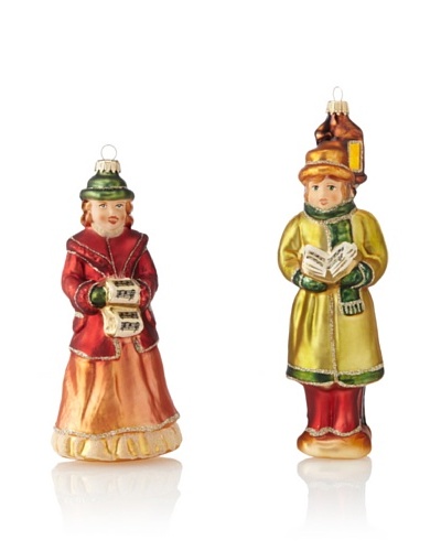 Krebs Glas Lauscha Set of 2 Victorian Carolers