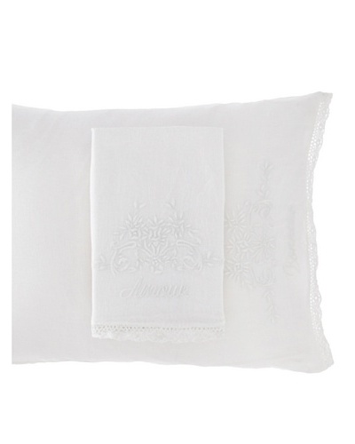 Pom Pom at Home Pair of Amour/Bonheur Pillowcases