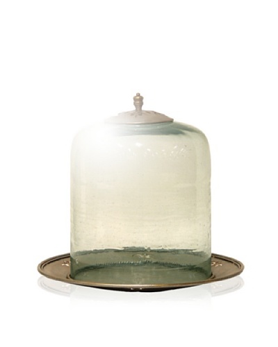 Palecek Dome Cloche Display, Clear/Gold/Silver