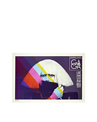 La La Land Lady Gaga Stripes Fluorescent Lithographed Concert Poster