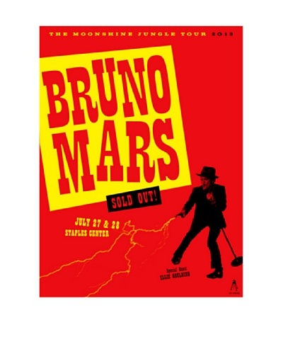 La La Land “Bruno Mars at Staples Center 2013” Lithographed Concert Poster