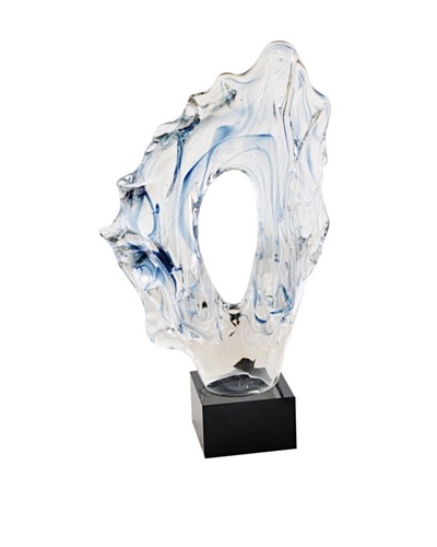 La Meridian Hand Blown Glass Sculpture, Blue