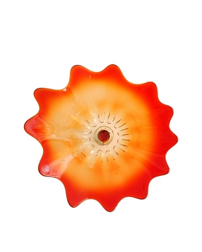 Hand Blown Glass Red/Amber Plate