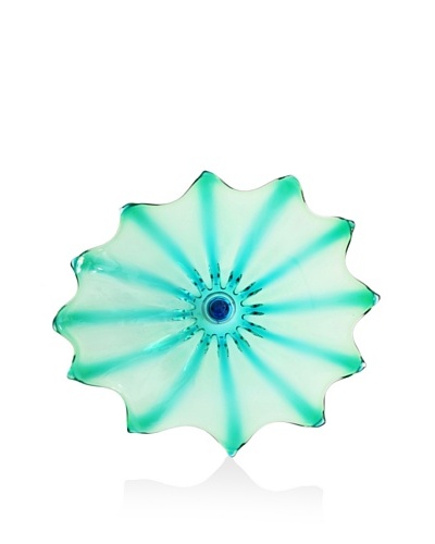 Hand Blown Glass Green/Aqua Plate