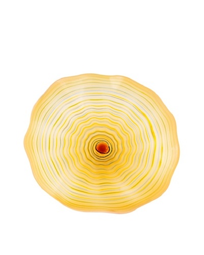 La Meridian Mouth-Blown Glass Wall Plate, Yellow, Small