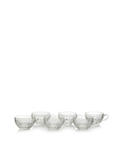 La Rochère Set of 6 Louison Coffee Cups, Clear, 12 Oz.