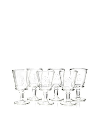 La Rochère Set of 6 French Crown Décor 8.5-Oz. Wine Glasses