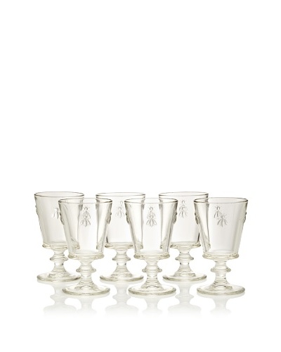 La Rochère Set of 6 Bee Décor 8-Oz. Wine Goblets