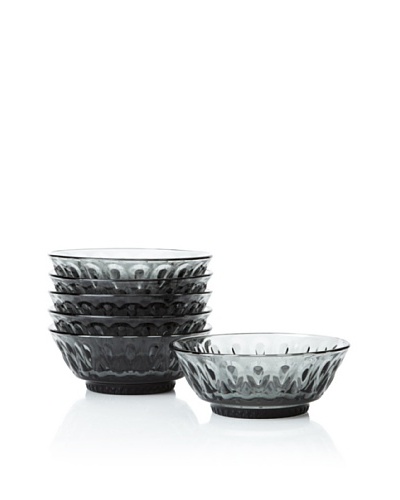 La Rochère Set of 6 Lyonnais Décor Dessert Bowls, Charcoal