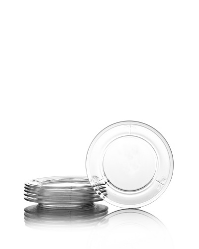 La Rochère Set of 6 Dragonfly Décor Dessert Plates, Clear, 7.5