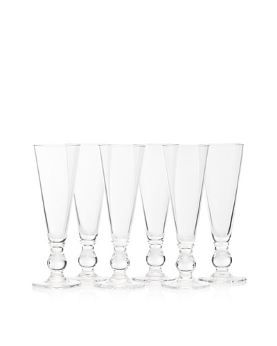 La Rochère Set Of 6 French Mouth Blown Champagne Flute, 5-oz