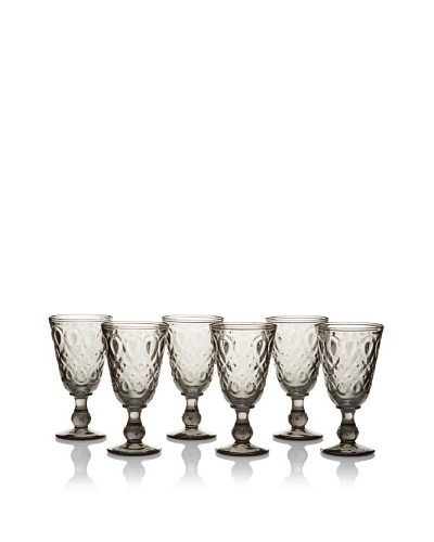 La Rochère Set of 6 Lyonnais Footed Wine Glasses, Charcoal