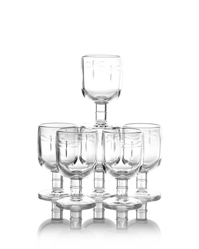 La Rochère Set of 6 Dragonfly Décor 9.5-Oz. Water Goblets