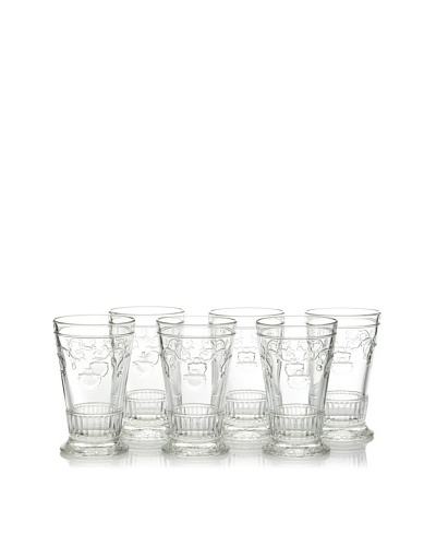 La Rochère Set of 6 Versailles Décor 11-Oz. Tall Drink Glasses