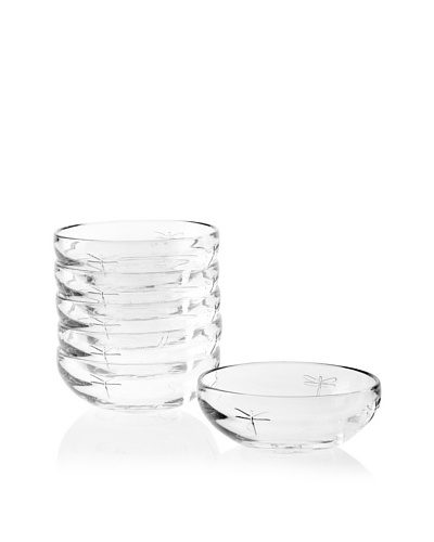 La Rochère Set of 6 Dragonfly Décor Coupelle Bowls, Clear