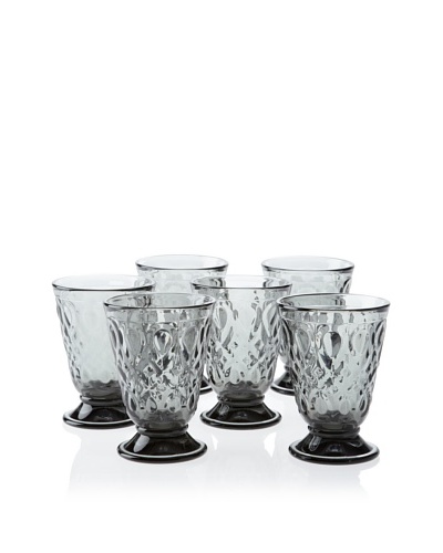 La Rochère Set of 6 Lyonnais Décor 7-Oz. Juice Goblets, Charcoal