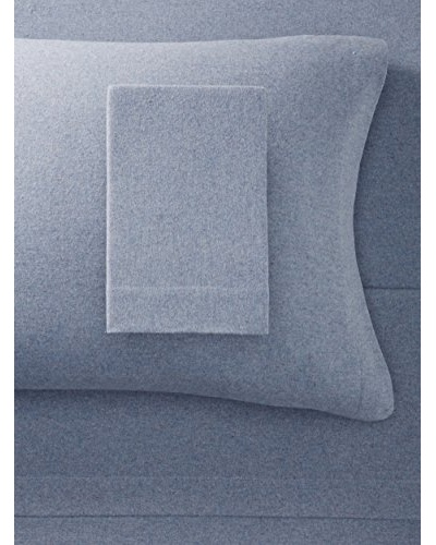 La Rochelle Blue Heather Solid Flannel Sheet Set