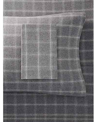 La Rochelle Grey/White Plaid Flannel Sheet Set