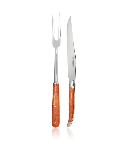 Laguiole en Aubrac 2-Piece Carving Set, Coral Handle