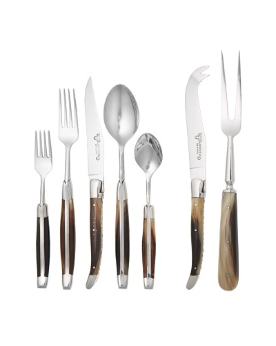 Laguiole en Aubrac 21-Piece Flatware Set, Solid Horn