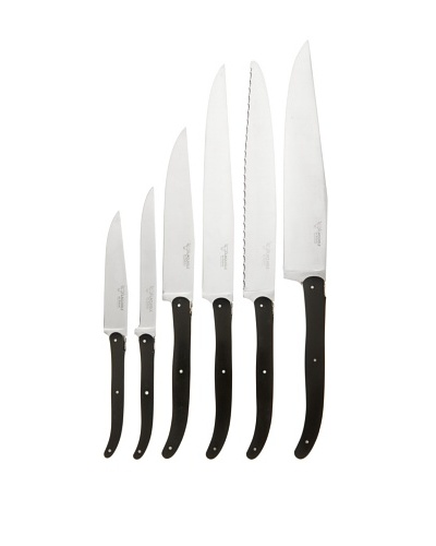 Laguiole en Aubrac Set of Paperstone Handle Kitchen Knives w/Magnetic Storage Block