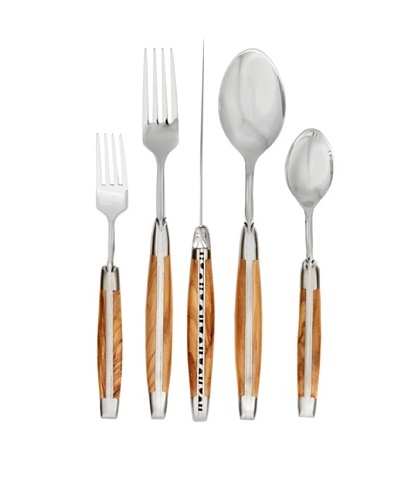 Laguiole en Aubrac 5-Piece Place Setting, Olivewood